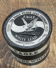 Vtg Eagle White Lead Paint Tin Lithograph Advertising Bank Chicago Cinncinati picture