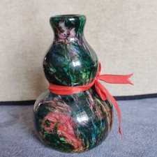 1043g Top Taiwan Seven Colours Natural Jade Stone Flower Vase Bottle Jar Pot picture