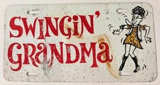 Vintage Swingin Grandma Novelty License Plate Grandmother Classic Car Truck picture