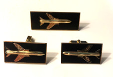 Vintage F-105 Thunderchief Tie Clip and Cufflink Set - NOS - Free Priority Ship picture