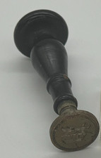 Antique Brass Wood Wax Seal Stamp Gothic Monogram Lettering 3