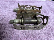 NOS Antique 1890's / 1900's Bridgeport Competition Men's Rat Trap Pedal Set picture