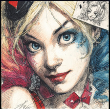Harley Quinn Art Print DC Comics Wall Art Poster 20x20 Black Frame v1010 picture
