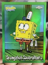 SpongeBob SquarePants 2025 Topps Chrome SpongeBob #25 Kelp Green Refractor SP picture