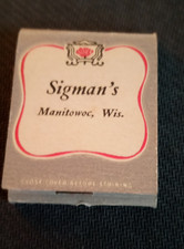 Manitowoc, Wi. Matchbook Sigman's Betty Rose Fashions picture