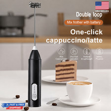 Electric Milk Frother Handheld Drink Foamer Coffee Mixer Egg Beater Double Whisk picture