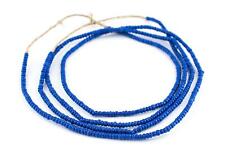 Cobalt Blue Ghana Glass Seed Beads 3mm African Round 26 Inch Strand Handmade picture