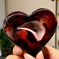 113G Natural red agate heart shaped quartz crystal gem mineral specimen D344 picture