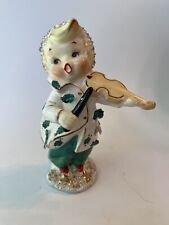 1957 Lefton Violin Player Caroler 072 Holly Berry Figurine Christmas SOME DAMAGE picture