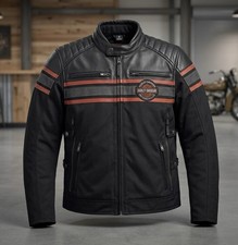 Harley Davidson Mens Genuine Motor Cycles Black Textile Mesh Riding Jacket Armor picture