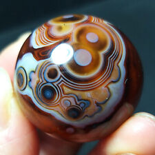 TOP 41.5G 30mm Natural Polished Banded Agate Crystal Sphere Ball Healing  B425 picture