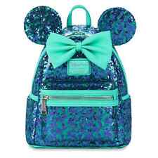 Minnie Mouse Sequin Loungefly Mini Backpack – Blue and Purple picture