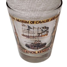 MCM Vintage Double Rock Whiskey Bourbon Glass Patton Museum Calvary Fort Knox TN picture
