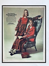 Vtg JC Penney 1972 Print Ad 10x13 inch Red Plaid 1970s Fashion Style picture