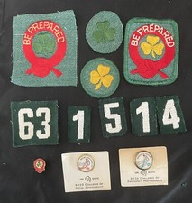 12 VINTAGE 1948-63 GIRL SCOUT  ITEMS-FIRST & SECOND CLASS,FELT NUMBERS,CHALLENGE picture