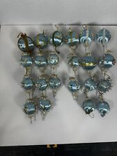 Vintage Push Pin Satin Beaded Christmas Ornament Turquoise Aqua Blue Lot Of 22 picture