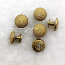 2PCS WWII WW2 GERMAN OFFICER GRAIN SHOULDER BOARD METAL BUTTON GOLD 18MM picture