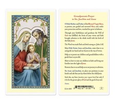 Grandparents Prayer Laminated Holy Card Catholic St Anne St Joachim picture