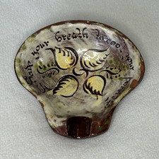 Vtg Welden Redware Pottery Spoon Rest Save Your Breath Porridge Motto As Is picture