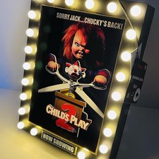 CHILD'S PLAY 2 Lighted 3-D Marquee Movie Sign Chucky Halloween Horror Decoration picture