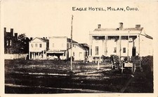 J30/ Milan Ohio RPPC Postcard c1920s Eagle Hotel Building  20 picture