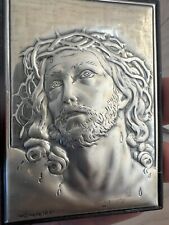 religious Jesus Icon Small Standing Plaque MC Ag 1g 101 Silver Italy picture