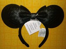 Disney Parks 2024 Loungefly Black Woven Bow Minnie Mickey Mouse Ear Headband New picture