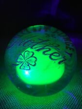 Paperweight Don’t Forget Mother Clear Green Fluorescent Lucky Clover picture