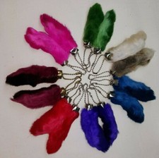 Large New Lucky Rabbits Foot Key Chain, Zipper Pull, Charm Choose Your Color  picture