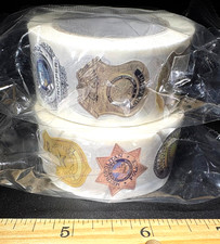 ⭐ 2 ROLLS ⭐ POLICE OFFICER BADGE STICKERS BIRTHDAY PARTY GOODY BAG GIFT FAVORS picture