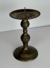 VTG Brass Pricket Candlestick Holder 5.5” Taper Candle Spike Base picture