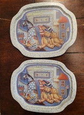 Trippie's Inc. 1996 Vintage Teddy Bear Americana Trays (2) Unused picture