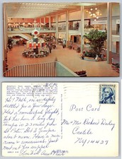 Vintage Midtown Plaza Mall Rochester NY Postcard Clock of Nations Posted picture