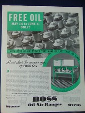 1932 BOSS OIL-AIR RANGES OVENS vintage art print ad picture