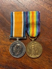 WWI British Army War Medal 1914 - 1918 Sterling Silver & Victory picture