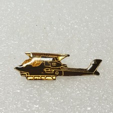 Vintage AH-1G Cobra Helicopter Lapel Pin Gold Tone Military Aviation Collectible picture