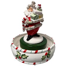 Vintage RELPO Samson 1962 Christmas SANTA Spaghetti Gifts Holly Bowl Xmas As Is picture