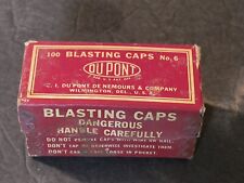 Du Pont 100 Blasting Caps No 6 EMPTY cardboard box Display Vintage Advertising  picture
