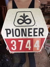 Vintage Pioneer Farm Seed Corn Sign Tractor Dealer Not Metal picture