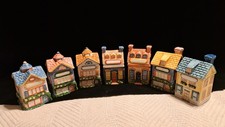 Avon Ceramic Miniature Buildings Set Of 7 picture