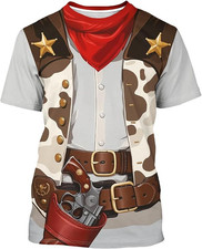 Cowboy Sunset Horse Ride 3D Polyester T-Shirt Western Gift Shirt picture