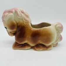 American Bisque Horse Pony Planter USA Pottery Figural Horse Pink Ceramic 7” picture
