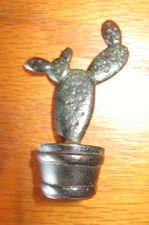 Antique ca 1900 Victorian Cast Brass Cactus Tobacco Pipe Tamper Unique Rare picture