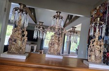 3 piece American Victorian Candelabra Cast-Brass/Bronze Girandole Garniture   picture