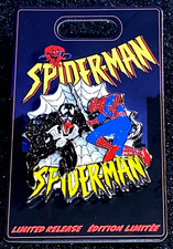 DISNEY 2022 MARVEL VENOM WITH SPIDER-MAN SWINGING IN FRONT OF A SPIDER WEB PIN picture