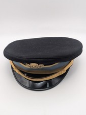 Vintage Kingform Cap De Luxe US Army Officer Visor Hat Blue Band Gold Eagle picture