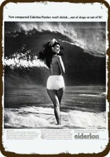 1966 Sexy Beach Woman Butt & EIDERLON PANTIES DECORATIVE REPLICA METAL SIGN   picture