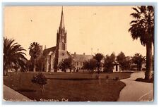 Stockton California Postcard Catholic Church Exterior View c1919 Vintage Antique picture
