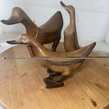 Vintage Large Wooden Ducks Set of 3 picture