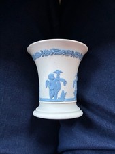1980 Wedgwood Blue on White - Jasperware Vase 3.5